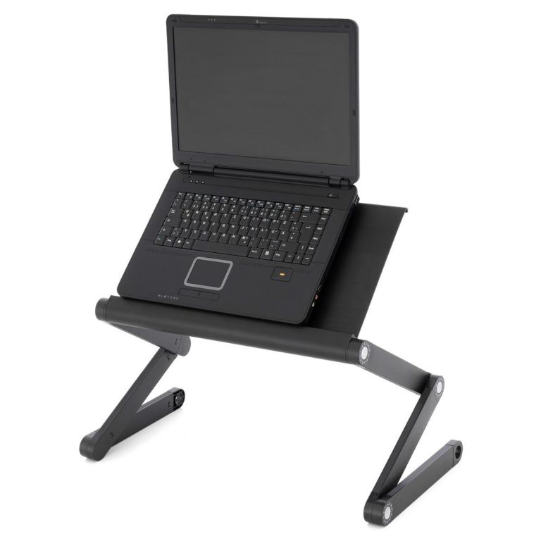 Divero 71784 Stolík na laptop nastaviteľný s vetracími štrbinami - čierny