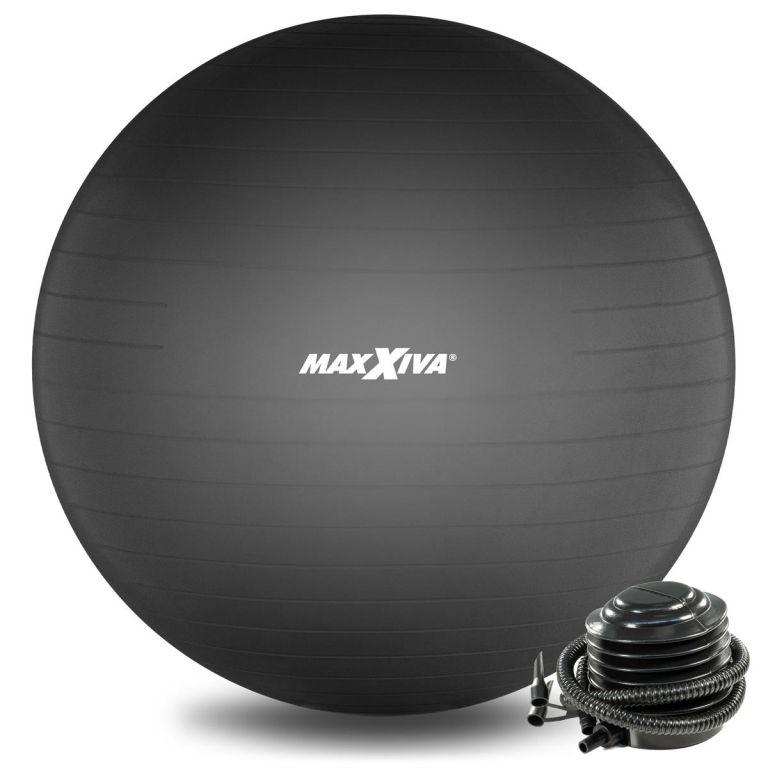 MAXXIVA Gymnastická lopta Ø 85 cm s pumpičkou, čierna