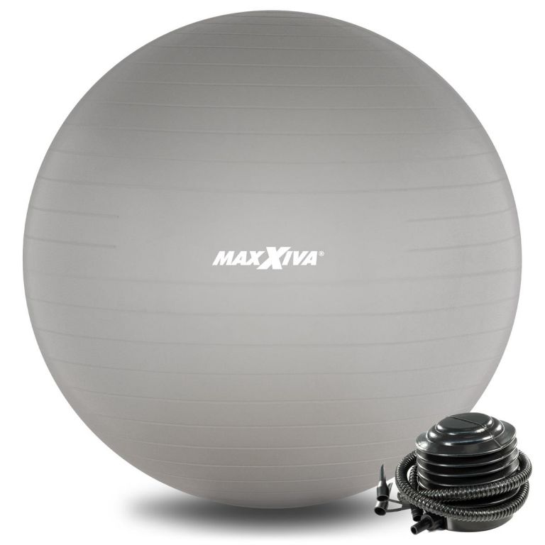 MAXXIVA Gymnastická lopta Ø 65 cm s pumpičkou, strieborná