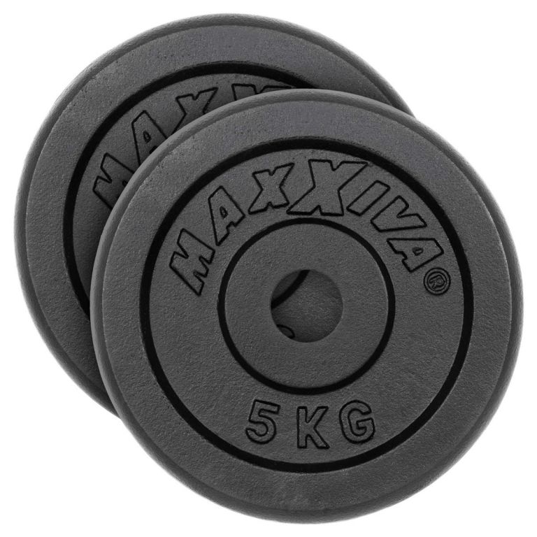 MAXXIVA Sada 2 závaží na činky celkem 10 kg, litina, černá