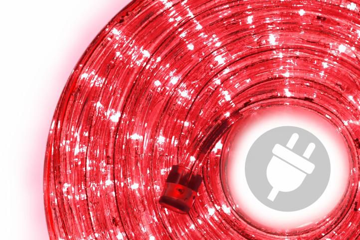 LED světelný kabel - 480 diod, 20 m, červený