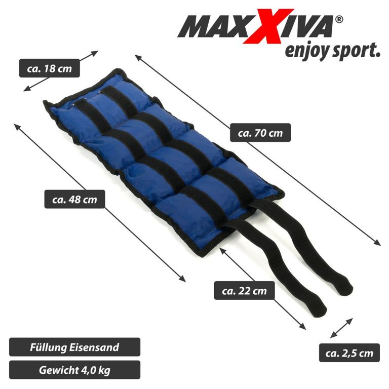 MAXXIVA® 84974 MAXXIVA Zátěžové manžety, 2 x 4 kg, modrá