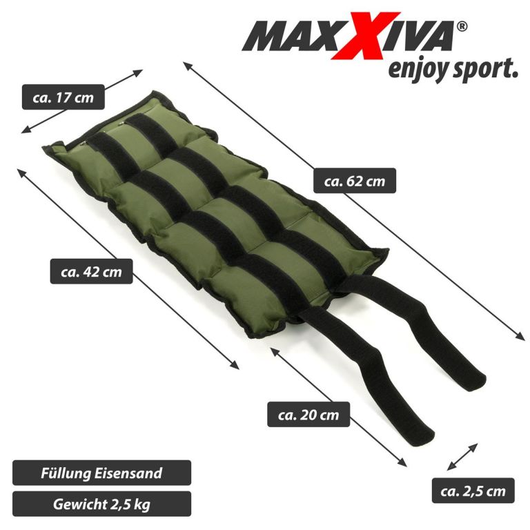 MAXXIVA® 84976 MAXXIVA Zátěžové manžety, 2 x 2,5 kg, zelená