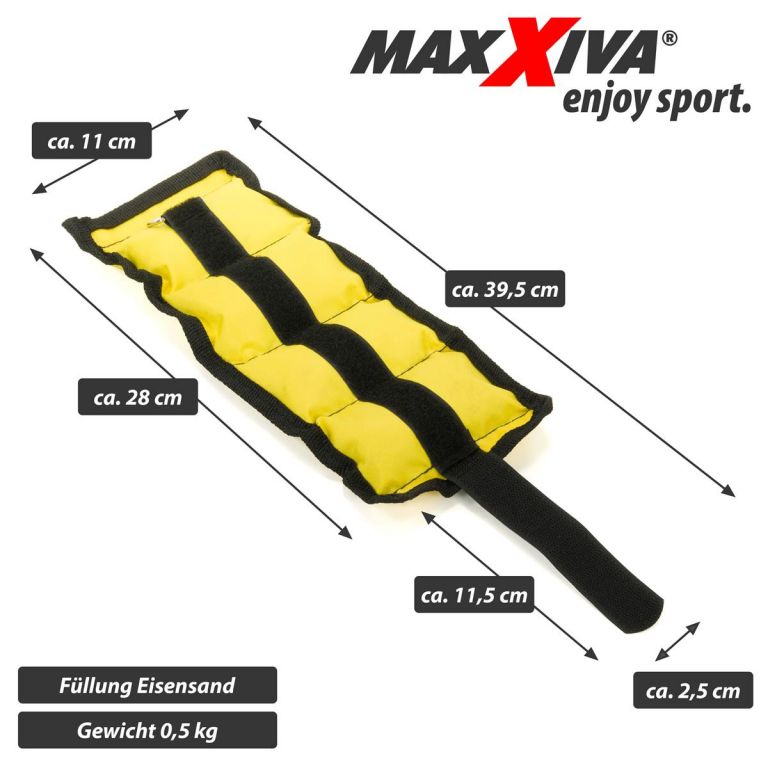 MAXXIVA® 84977 MAXXIVA Zátěžové manžety, 2 x 0,5 kg, žlutá
