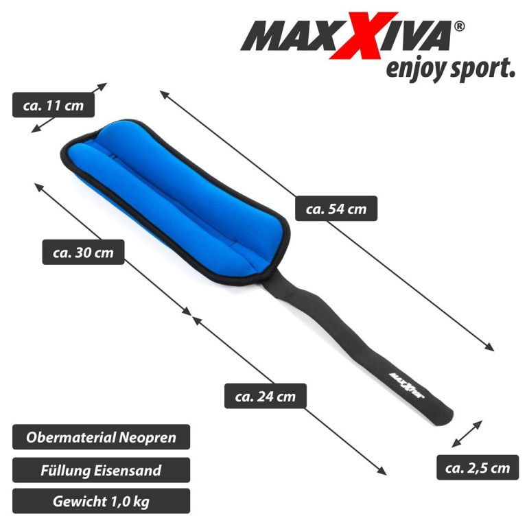 MAXXIVA® 85014 MAXXIVA Zátěžové manžety 2 x 1 kg, modré