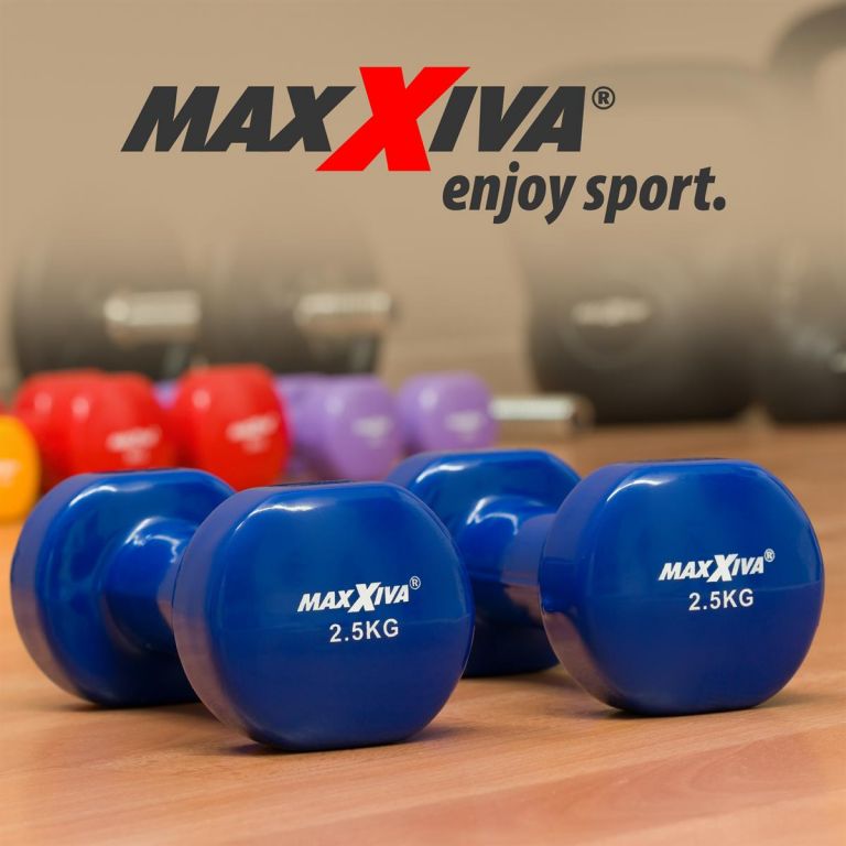 MAXXIVA 85015 sada vinylových činiek 2 x 2,5 kg, modrá