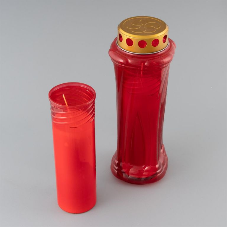 Nexos 85949 Smútočná sviečka, červená, 28 cm, 3 kusy