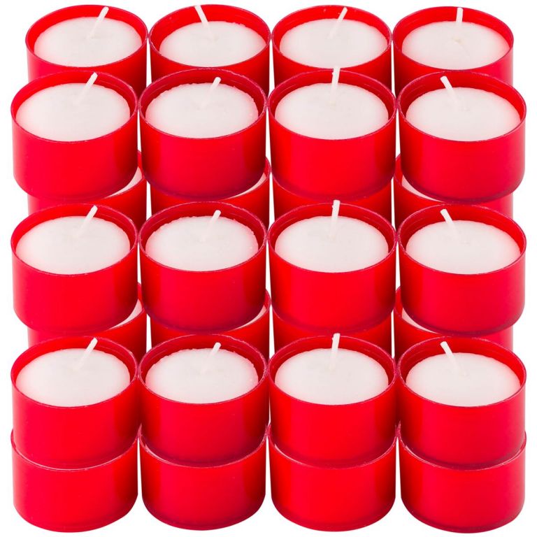 Sada smútočných sviečok, červená, 3 cm, 48 ks