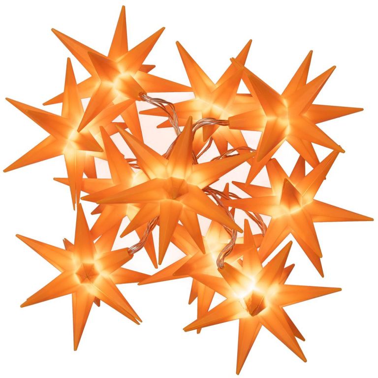 Vianočné LED hviezdy - oranžové, 10 LED