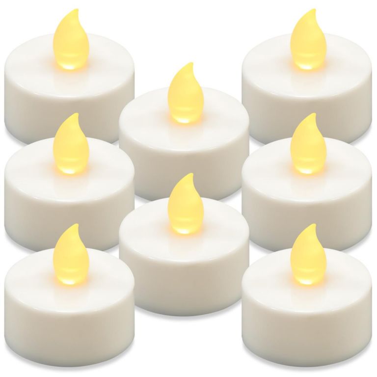 Dekorativní sada LED čajových svíček, bílé, 8 ks