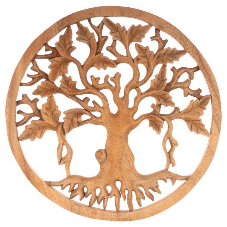 Ručně vyráběná dřevěná dekorace, strom života, 30 cm