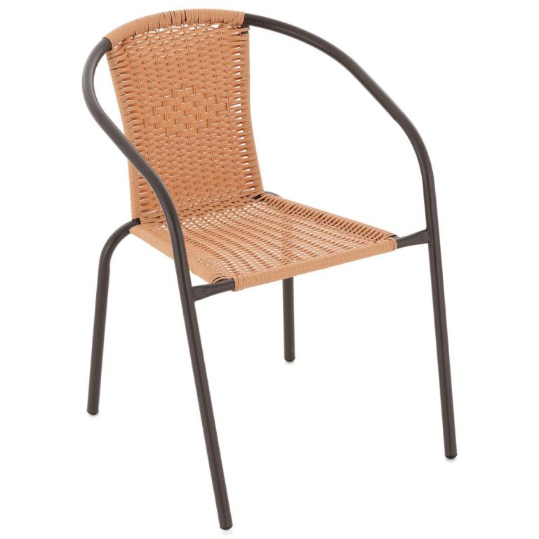 Fotografie GARTHEN Bistro židle s výpletem, světle hnědá, stohovatelná