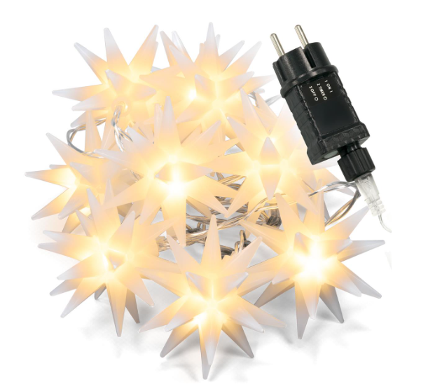 NEXOS Vianočné LED hviezdy, teplá biela, transparentný kábel