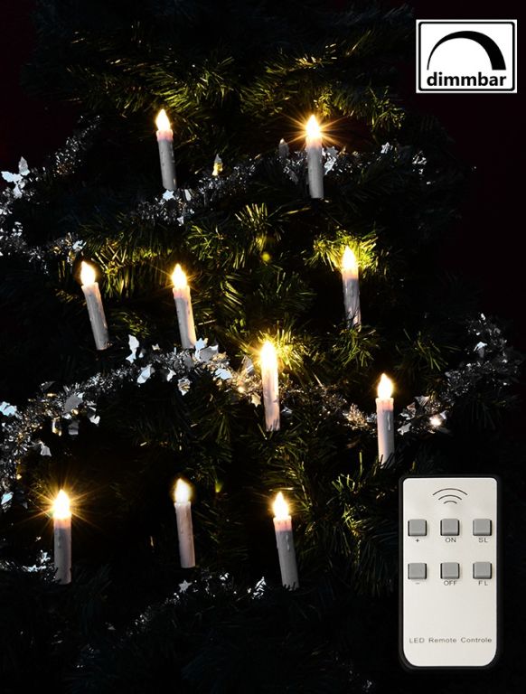 Nexos 90844 Vianočné sviečky na stromček -  teplá biela, bezdrôtové, 10 ks