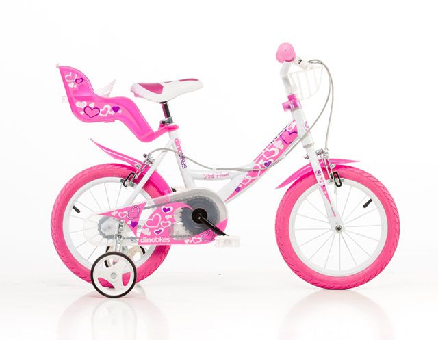 Dino Bikes Dětské kolo 144 bílo-růžové 14