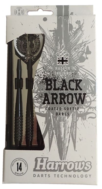 Šipky s plastovým hrotem HARROWS SOFT BLACK ARROW 18g