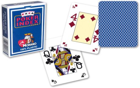Modiano Poker karty, mini, 4 rohy, tmavě modré
