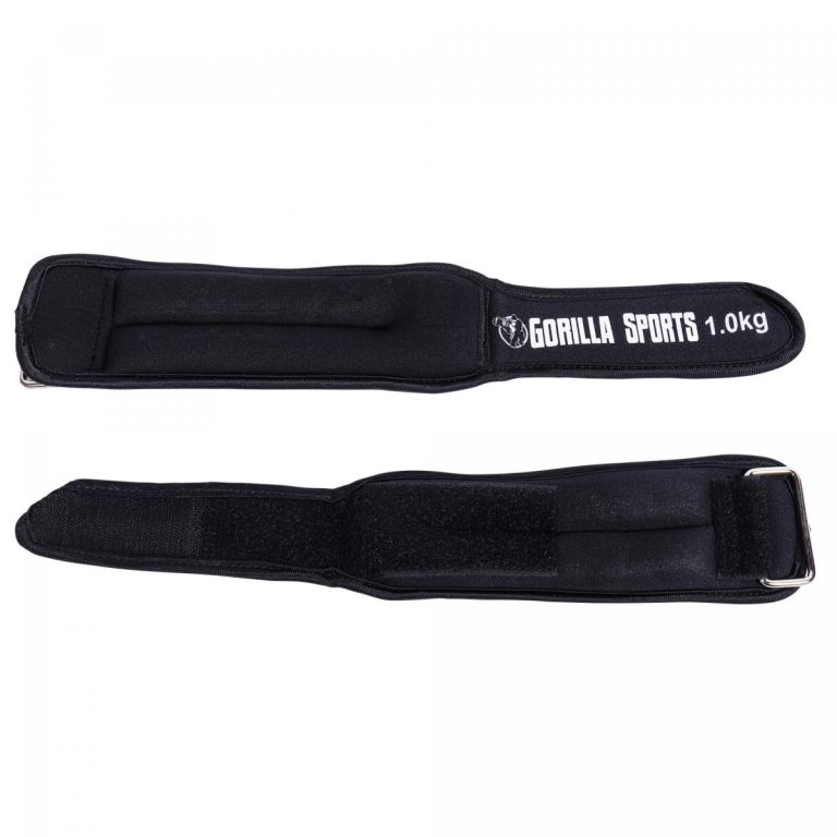Gorilla Sports Zátěžové manžety, černé, 2 x 1 kg