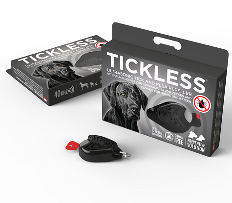 Ultrazvukový repelent TickLess Pet proti klíšťatům, černý