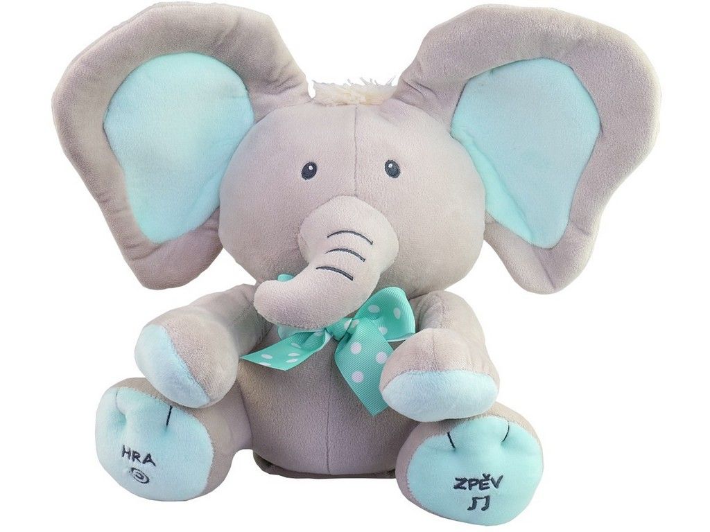 Hračka sloník - hra na schovávanou, modrý