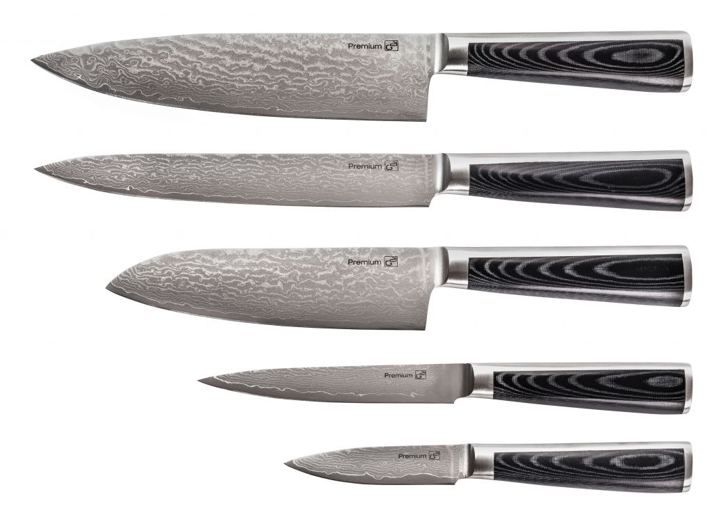 Sada nožů Damascus Premium, 5 ks