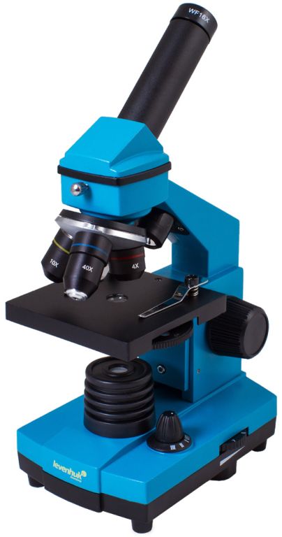 LEVENHUK Mikroskop Rainbow 2L PLUS, modrý, zvětšení 640 x