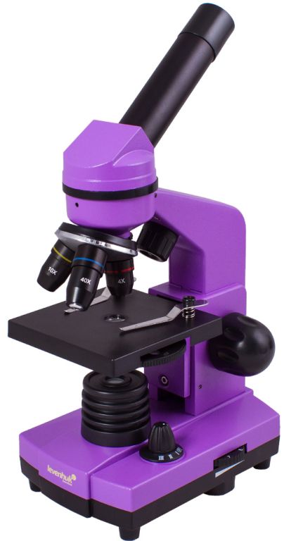 Mikroskop Levenhuk Rainbow, 2 L, zvětšení 400 x, fialový