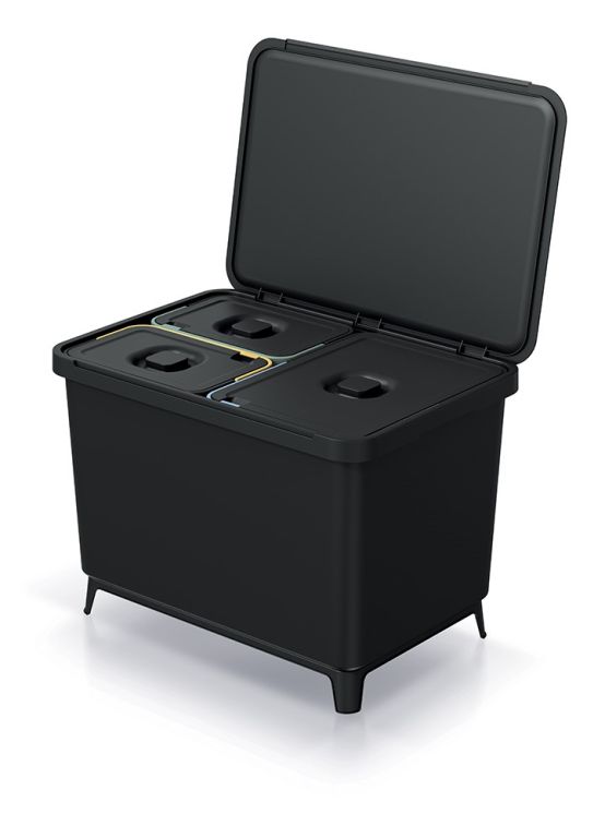 Odpadkový koš SYSTEMA 1 x 23 l + 2 x10 l, černý