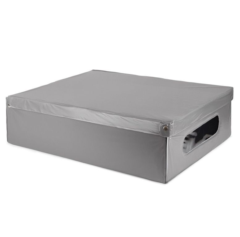 Úložná kartonová krabice Compactor, skládací, šedá