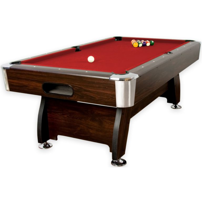 Kulečníkový stůl pool billiard kulečník 8 ft - červený s vybavením