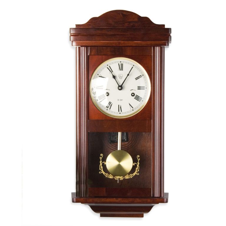 Nástěnné kyvadlové hodiny THESEUS, mahagon, 60 cm