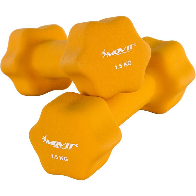 MOVIT Set 2 činek s neoprenovým potahem, 1,5 kg, oranžová