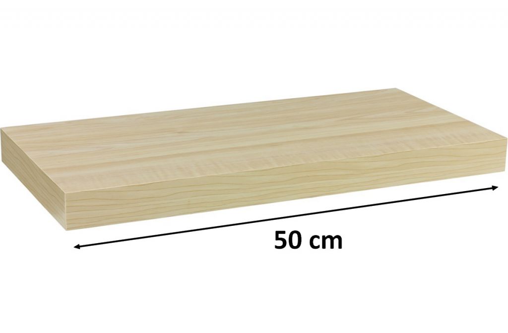 STILISTA Nástěnná police světlé dřevo, 50 cm