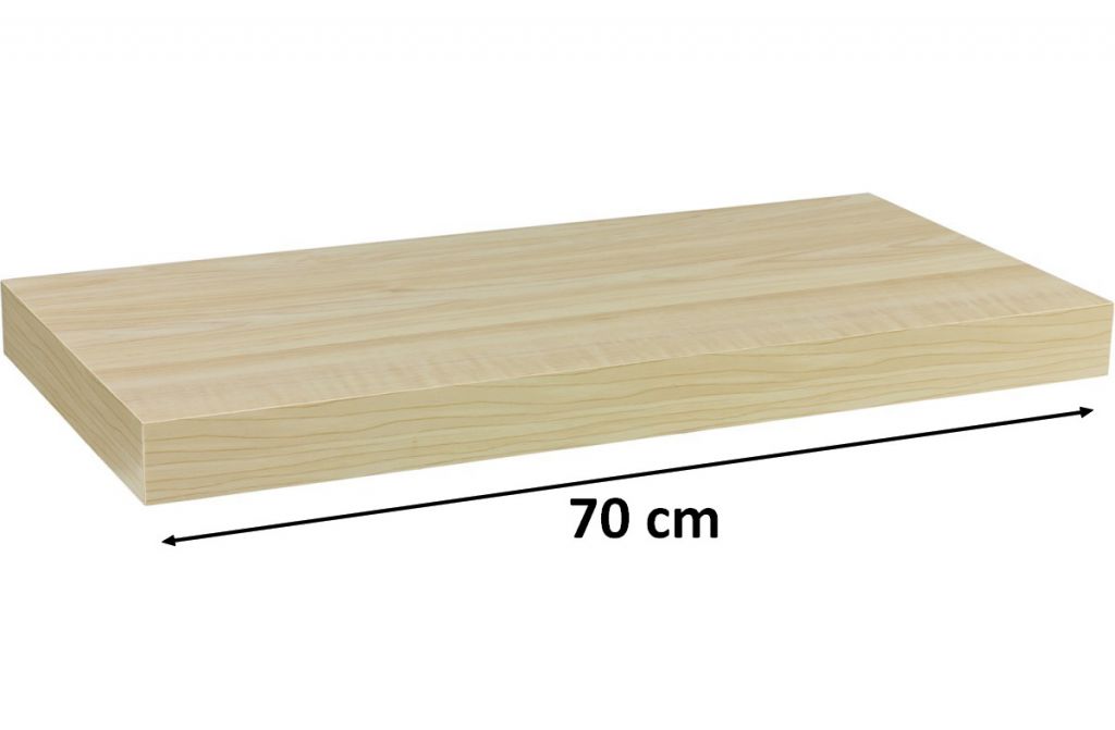 STILISTA Nástěnná police světlé dřevo, 70 cm