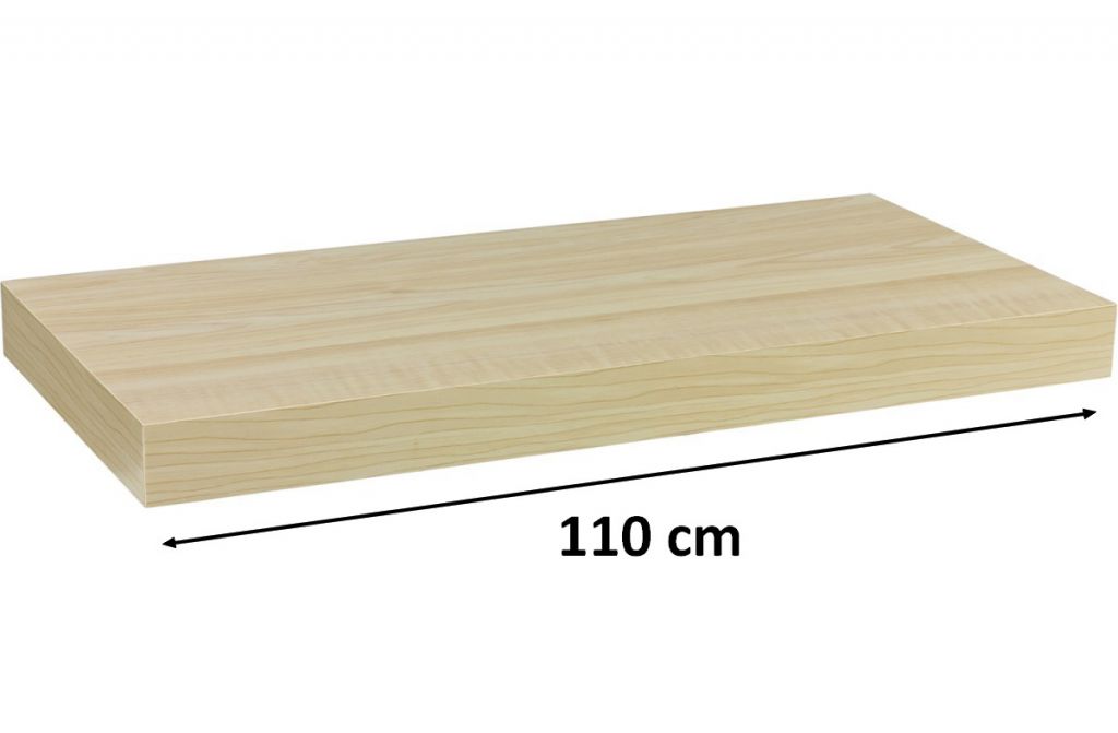 STILISTA Nástěnná police světlé dřevo, 110 cm