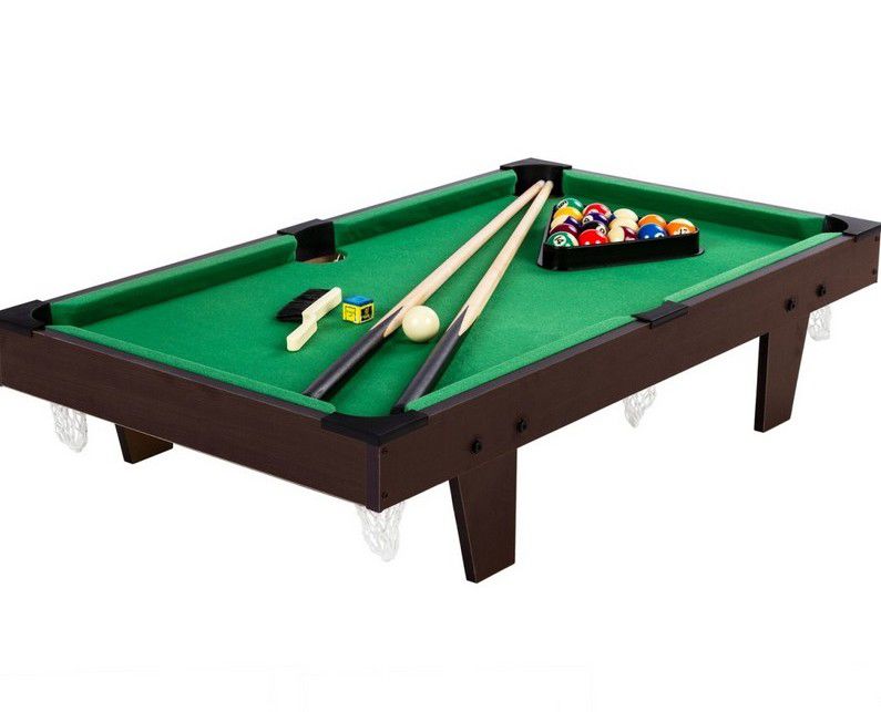 GamesPlanet® Mini kulečník pool, 92 x 52 x 19 cm, hnědá