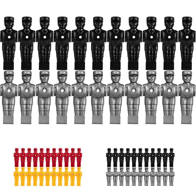 Náhradní figurky na fotbálek - 22 ks,11x černá a 11x stříbrnošedá