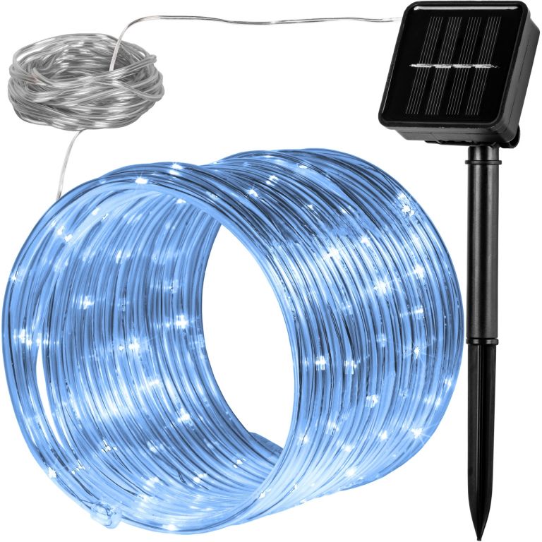 Solárna svetelná hadica - 100 LED studená biela VOLTRONIC