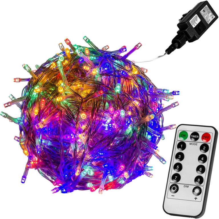 VOLTRONIC® 59737 Vánoční LED osvětlení 10 m - barevná 100 LED + ovladač