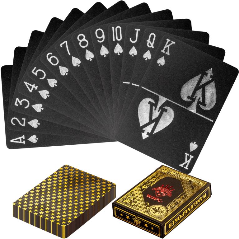 Tuin 60783 Poker karty plastové - čierne / zlaté