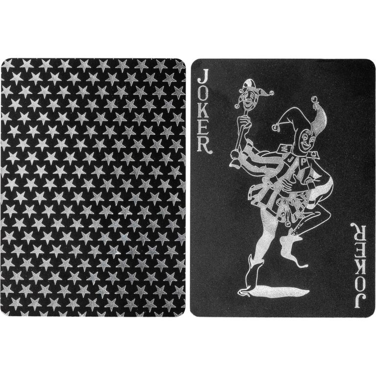 Tuin 60784 Poker karty plastové - čierne / strieborné