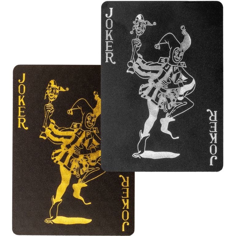 Tuin 60784 Poker karty plastové - černé/stříbrné