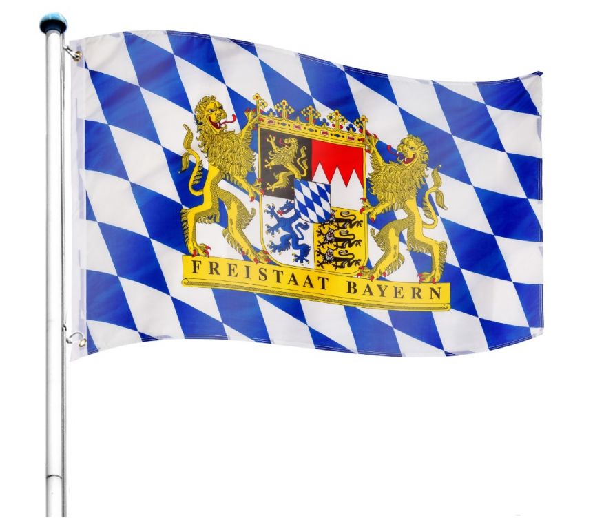 Vlajkový stožár vč. vlajky Bavorsko - 650 cm