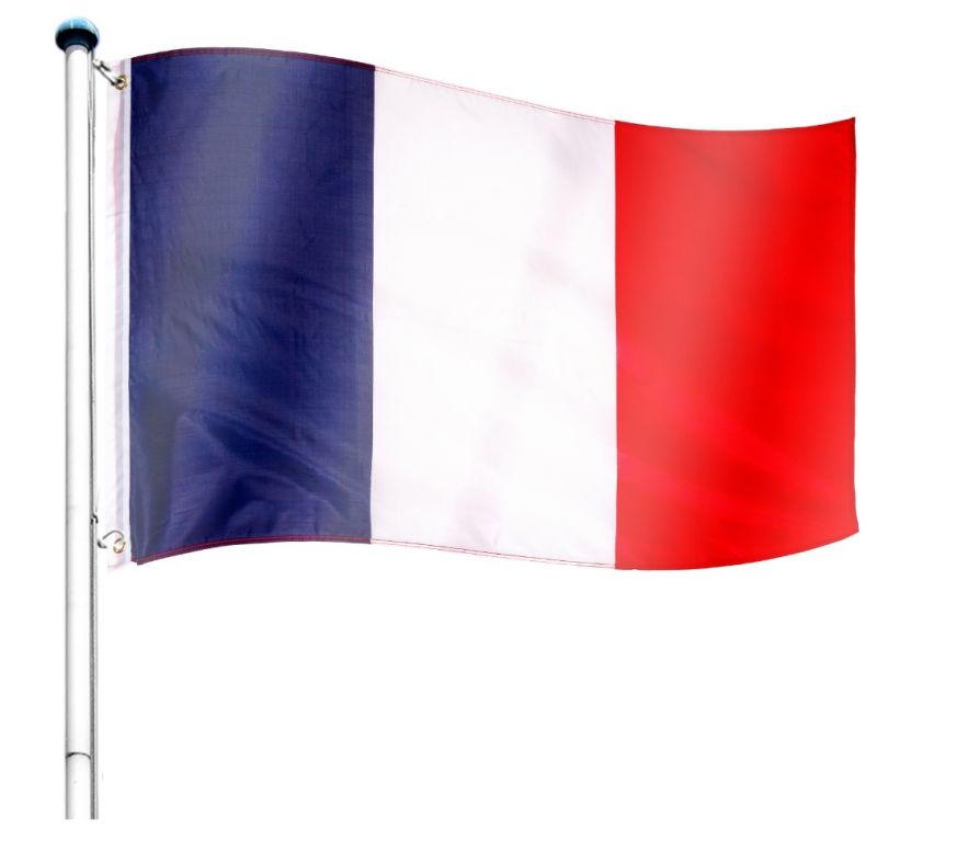 Vlajkový stožiar vrátane vlajky Francúzsko - 650 cm