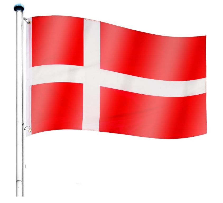 Vlajkový stožiar vrátane vlajky Dánsko - 650 cm