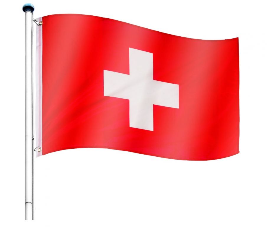 Tuin 60940 Vlajkový stožár vč. vlajky Švýcarsko - 6,50 m