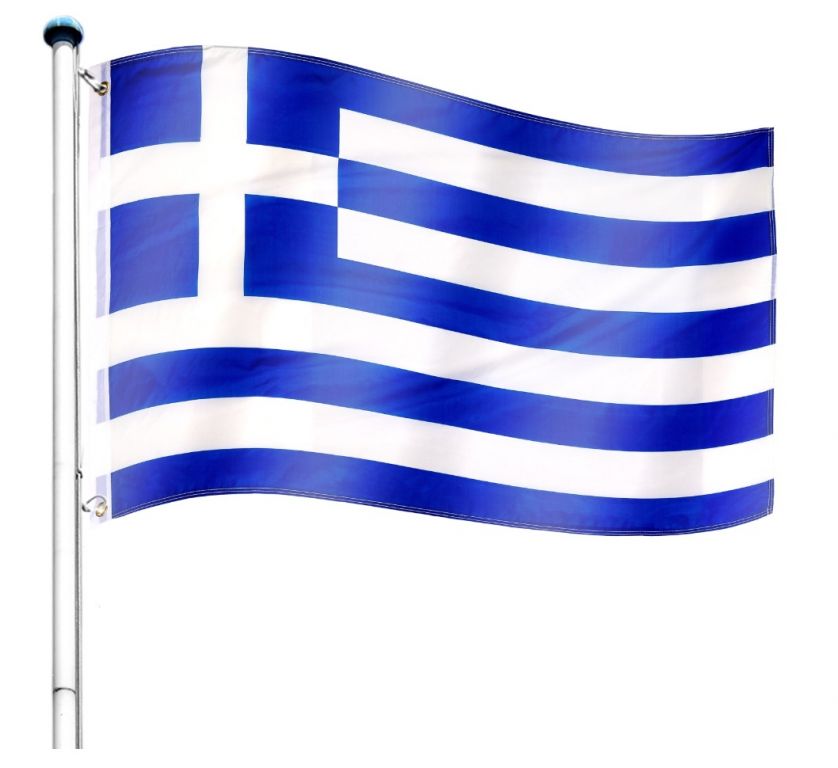 Vlajkový stožár vč. vlajky - Řecko - 6,50 m
