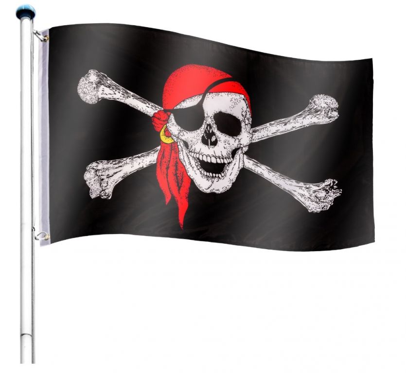 Tuin Vlajkový stožár vč. pirátské vlajky - 650 cm