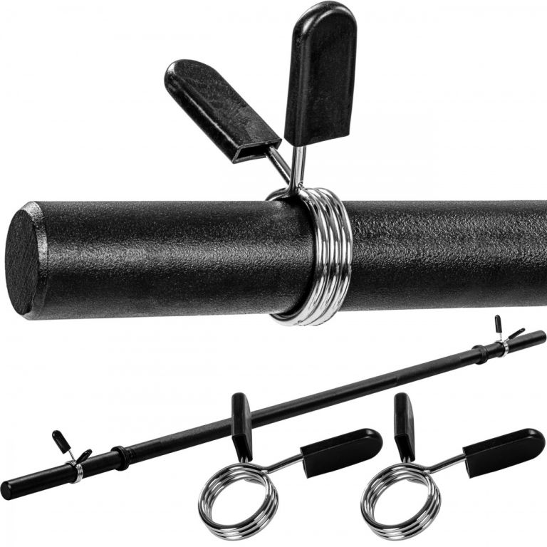 MOVIT® 180 cm posilňovacia tyč, čierna, pružinový uzáver