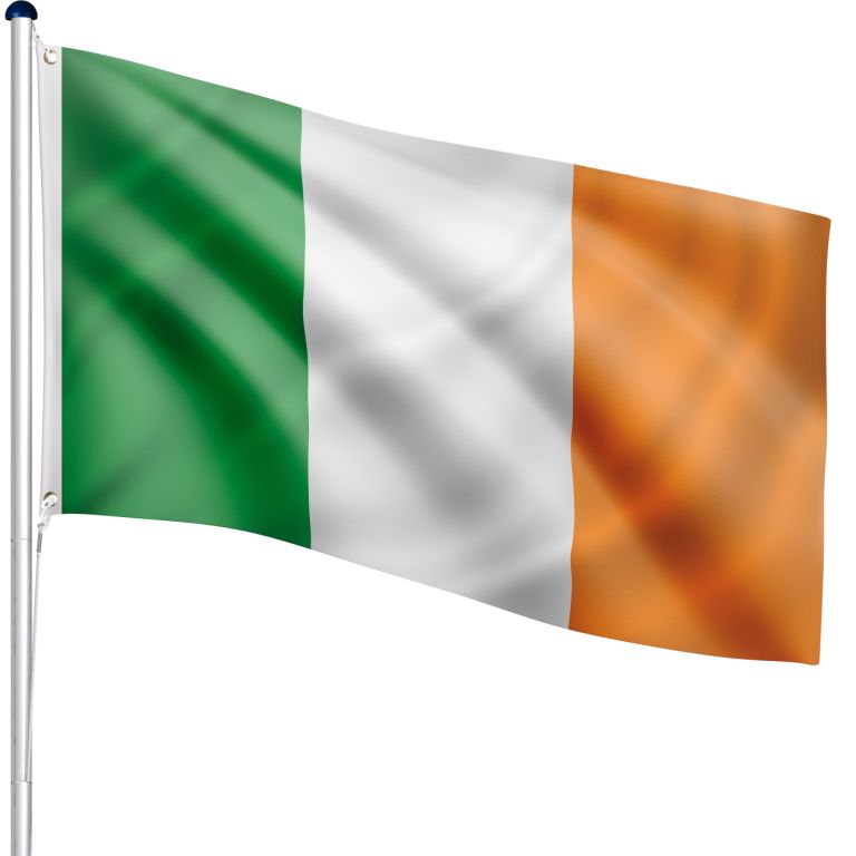 FLAGMASTER Vlajkový stožár vč. vlajky Irsko, 650 cm
